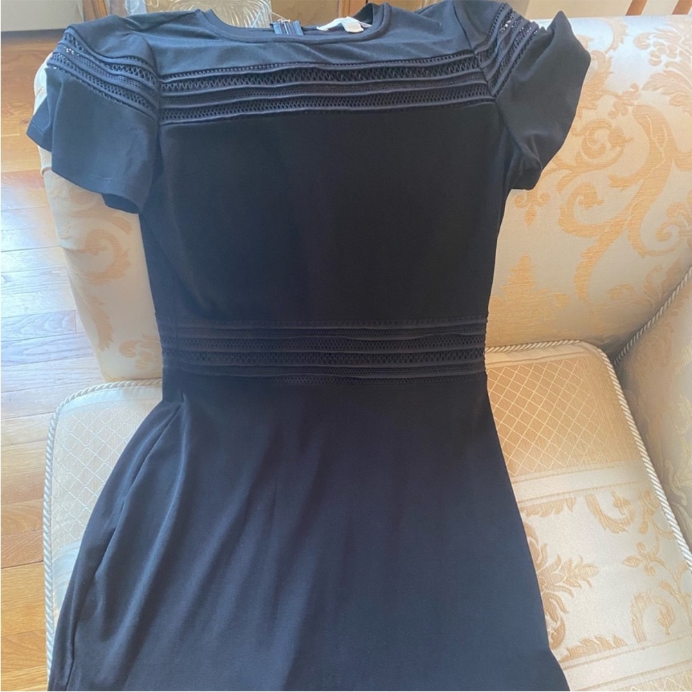 Michael Kors Black Puff Sleeve Midi Dress